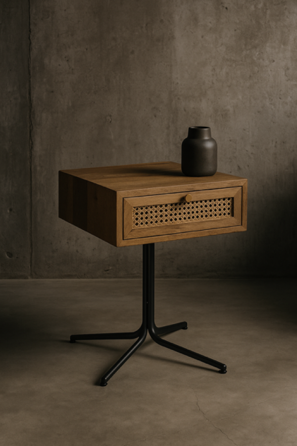 Stolik nocny z plecionką wiedeńską - Atmosphera