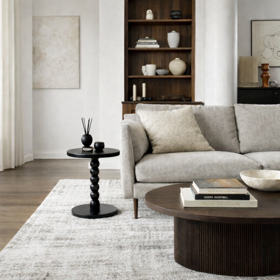 Stolik okrągły Bubble czarny