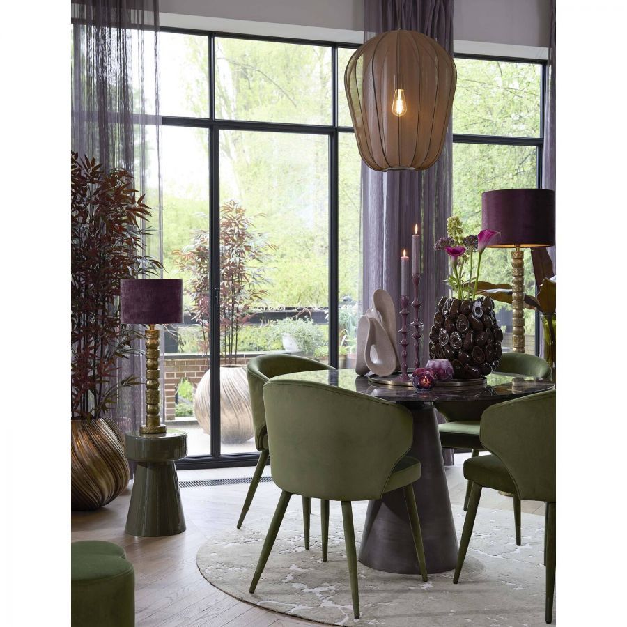 Stolik okrągły de Centro oliwkowy zielony S - Light & Living