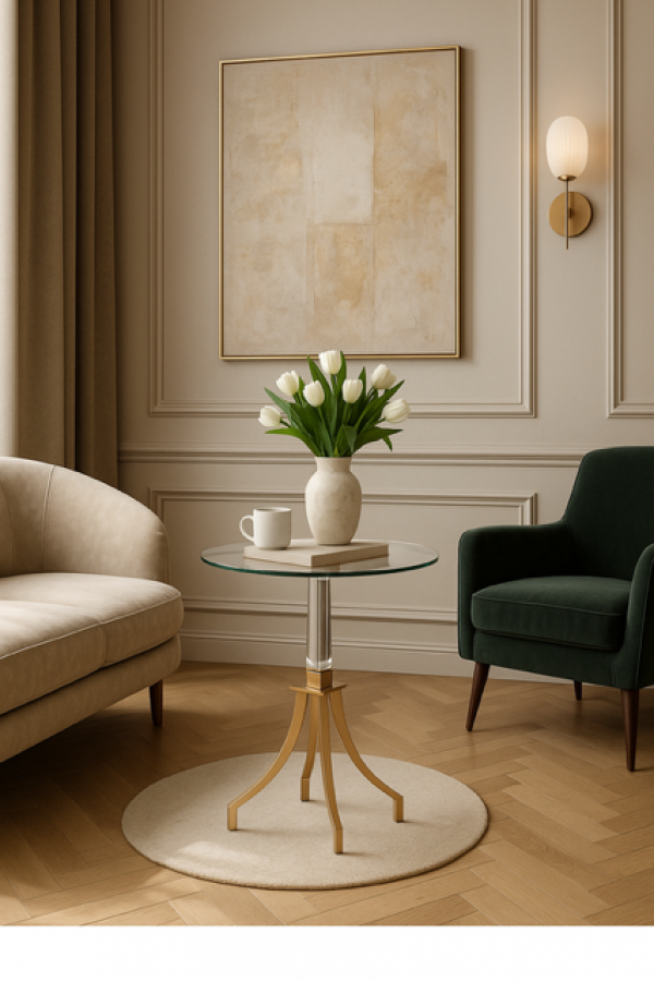 Stolik okrągły Gold Shine 