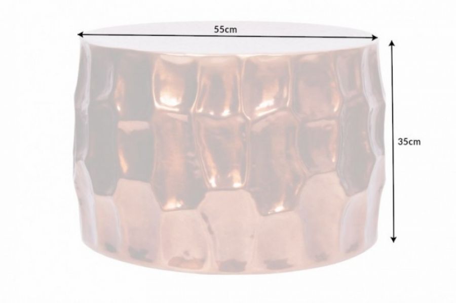 Stolik Organic Orient 53cm aluminium miedziany - Invicta Interior