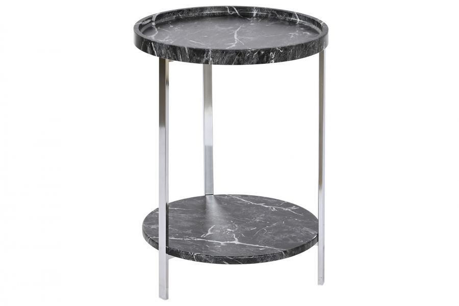 Stolik pomocniczy Marmur czarny z 2 blatami  - Item International