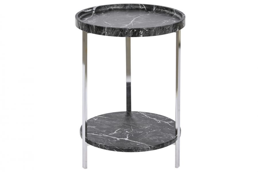 Stolik pomocniczy Marmur czarny z 2 blatami  - Item International