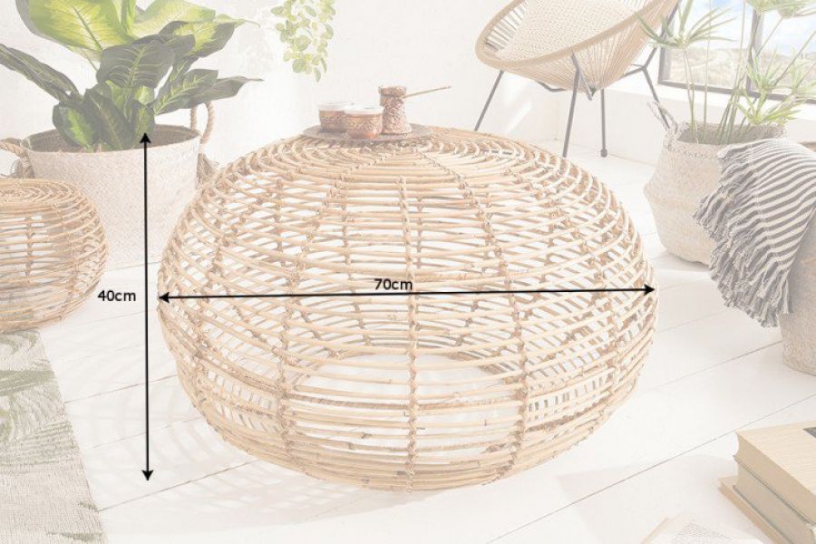 Stolik ratanowy ława Bamboo lounge - Invicta Interior