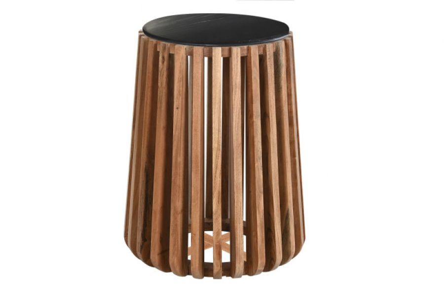 Stolik Stripes z drewna mango i marmuru