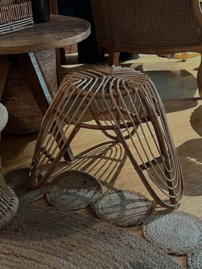 Stolik taboret Boho rattanowy - Koopman