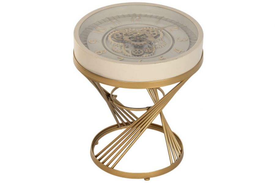 Stolik Timekeeper z zegarem creme