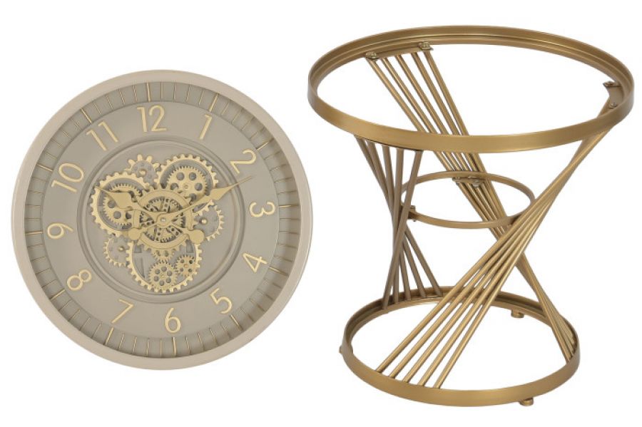 Stolik Timekeeper z zegarem creme