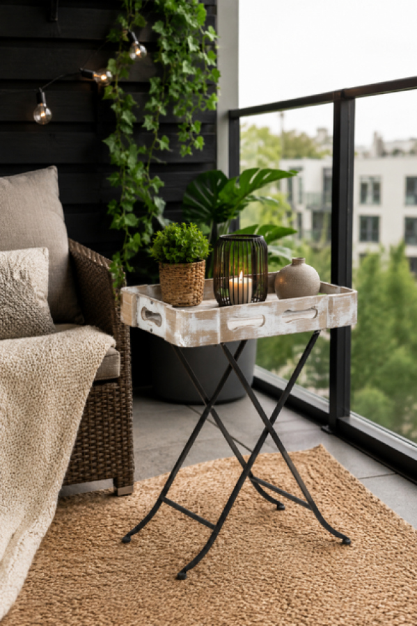 Stolik Vintage drewniany - Inart