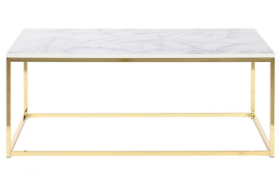 Stolik złoty 100 cm marmur jasny  - Item International