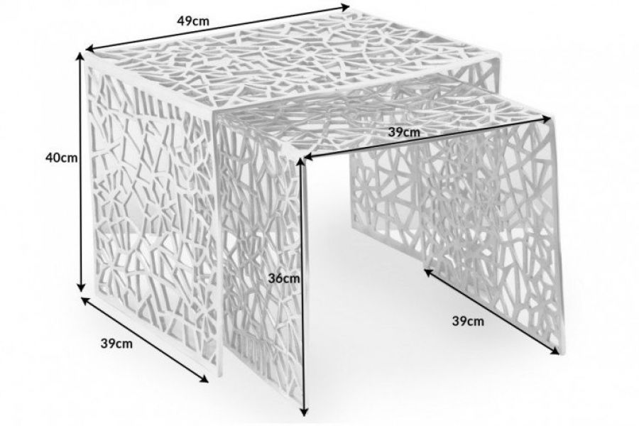 Stoliki Abstract alu zestaw 2 szt - Invicta Interior