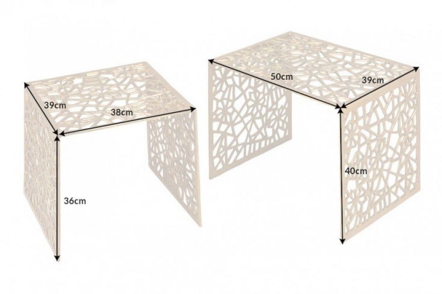 Stoliki Abstract alu zestaw 2 szt złote - Invicta Interior
