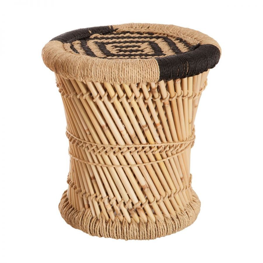 Stoliki Boho Bamboo czarne zestaw 2 szt