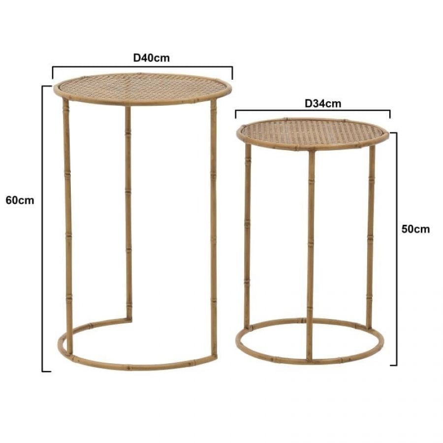 Stoliki Boho style 2 szt  - Inart