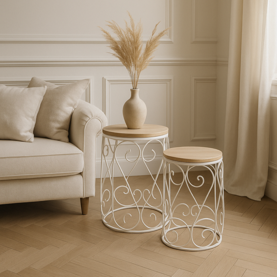 Stoliki kawowe Ivory zestaw 2 szt - Inart