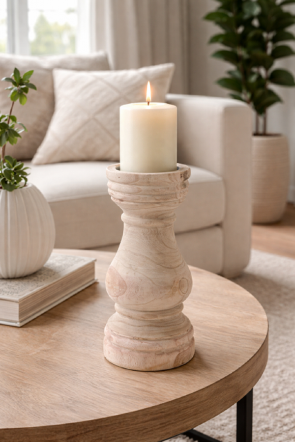 Świecznik Candle Holder Wood small - Koopman