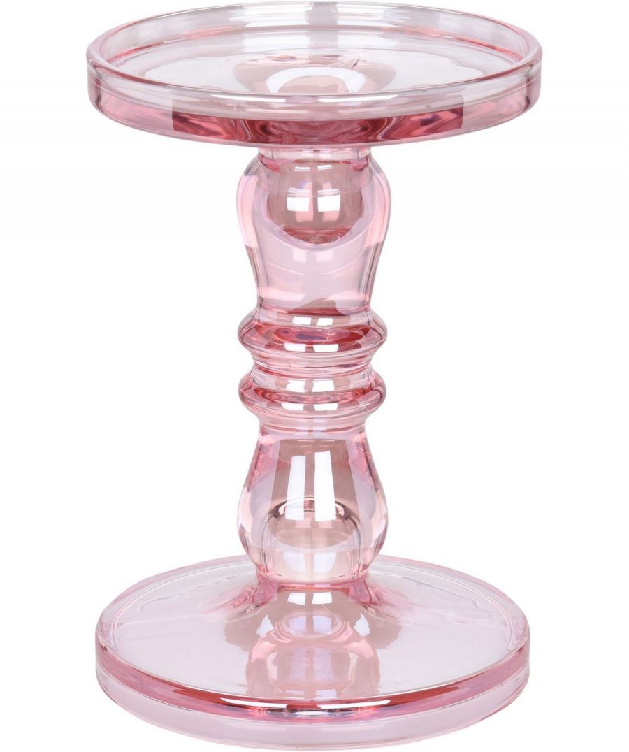 Świecznik Crystal glamour różowy