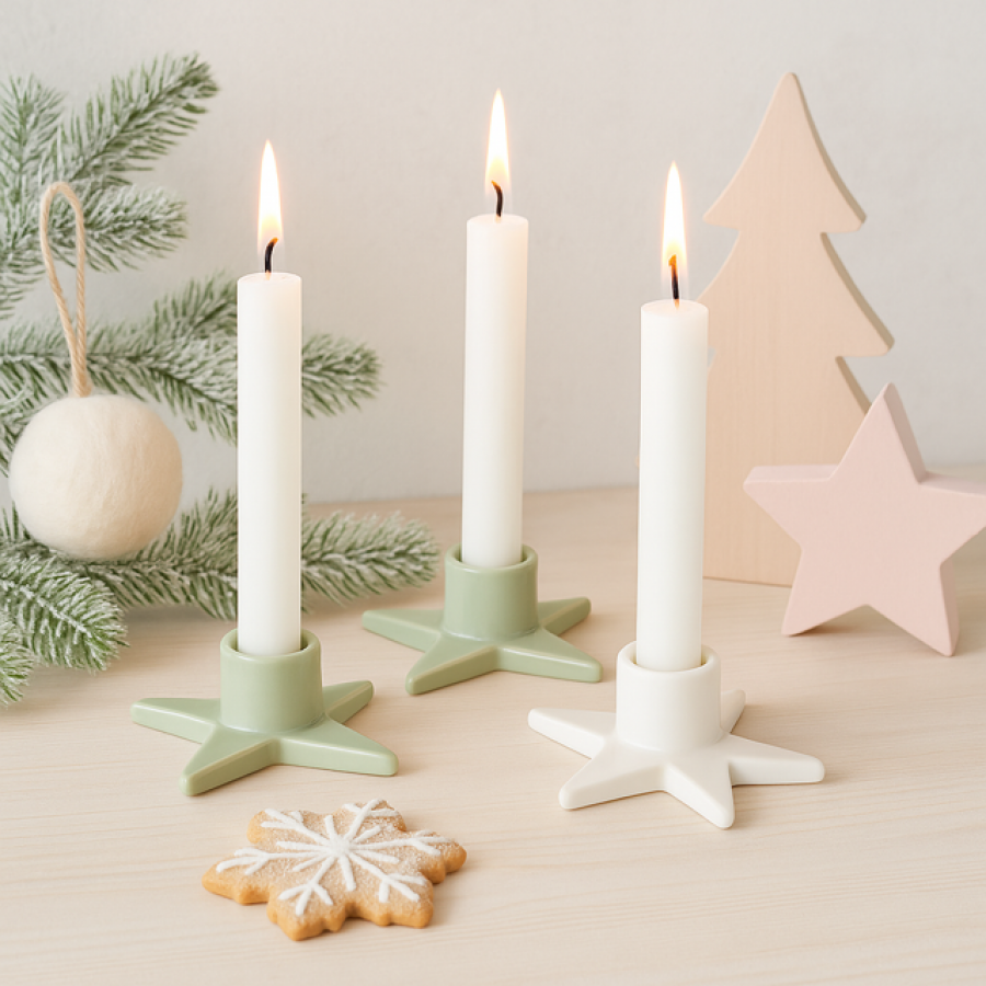 Świecznik Gwiazdka ceramiczny
