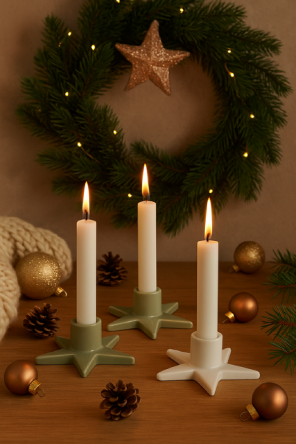 Świecznik Gwiazdka ceramiczny