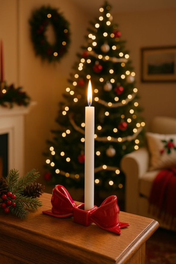 Świecznik Kokarda czerwony