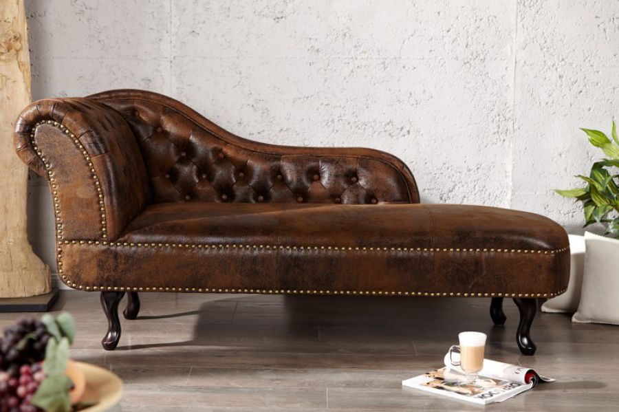 Leżanka Szezlong Chesterfield vintage  - Invicta Interior