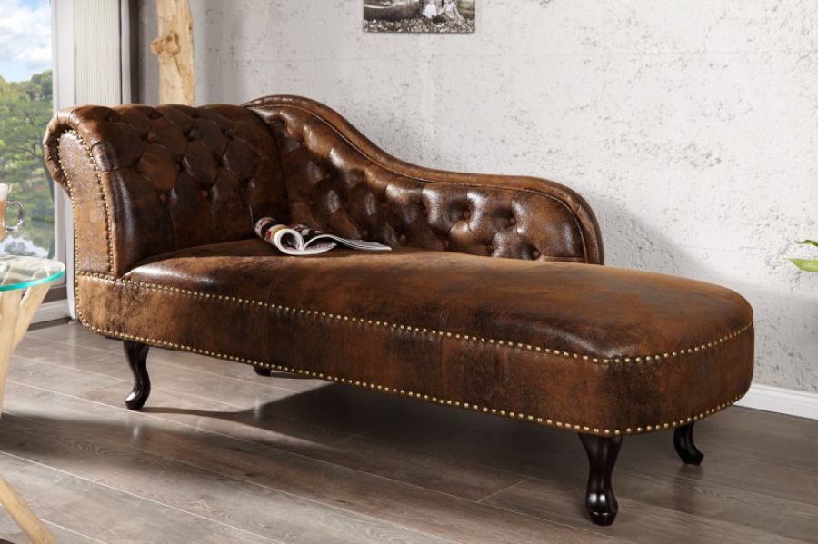 Leżanka Szezlong Chesterfield vintage  - Invicta Interior