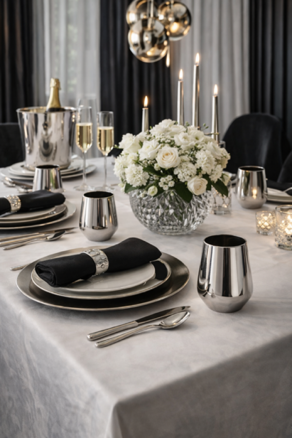 Szklanka srebrna metaliczna - Boltze