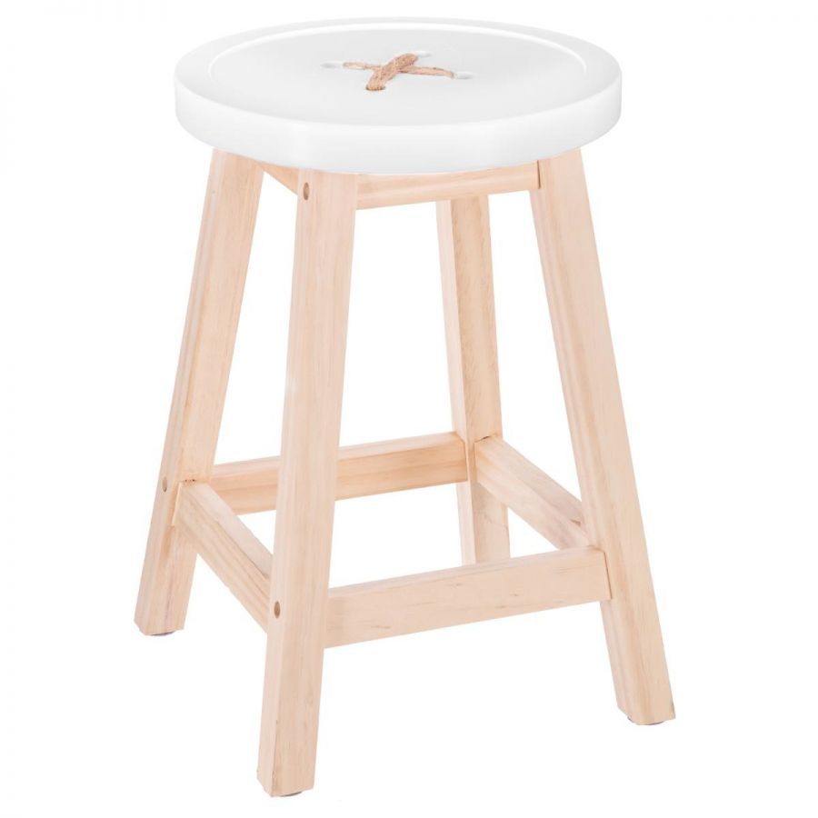 Taboret Guzik biały