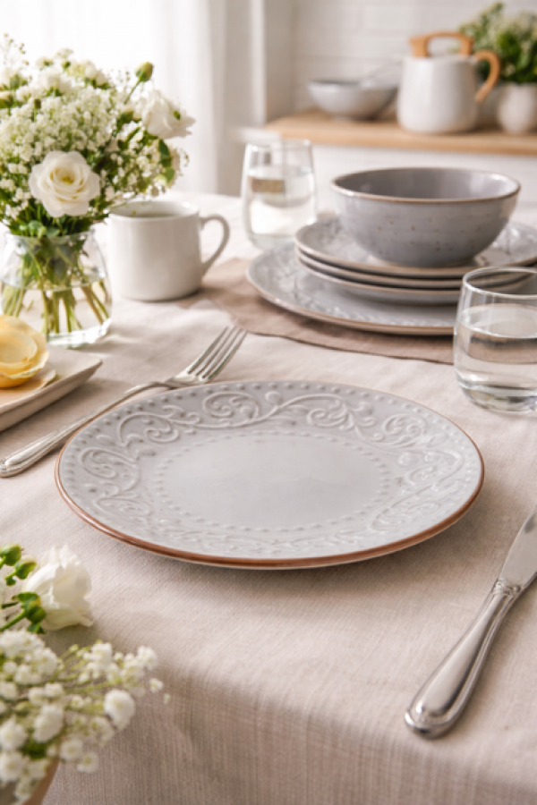 Talerz deserowy Exclusive Stoneware szary - Item International