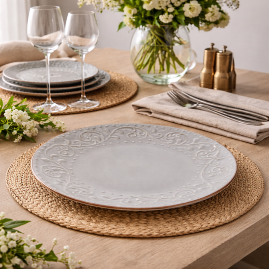 Talerz obiadowy Exclusive Stoneware szary - Item International