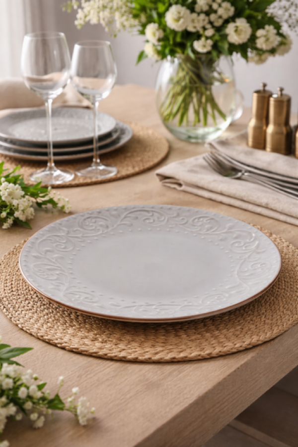 Talerz obiadowy Exclusive Stoneware szary - Item International