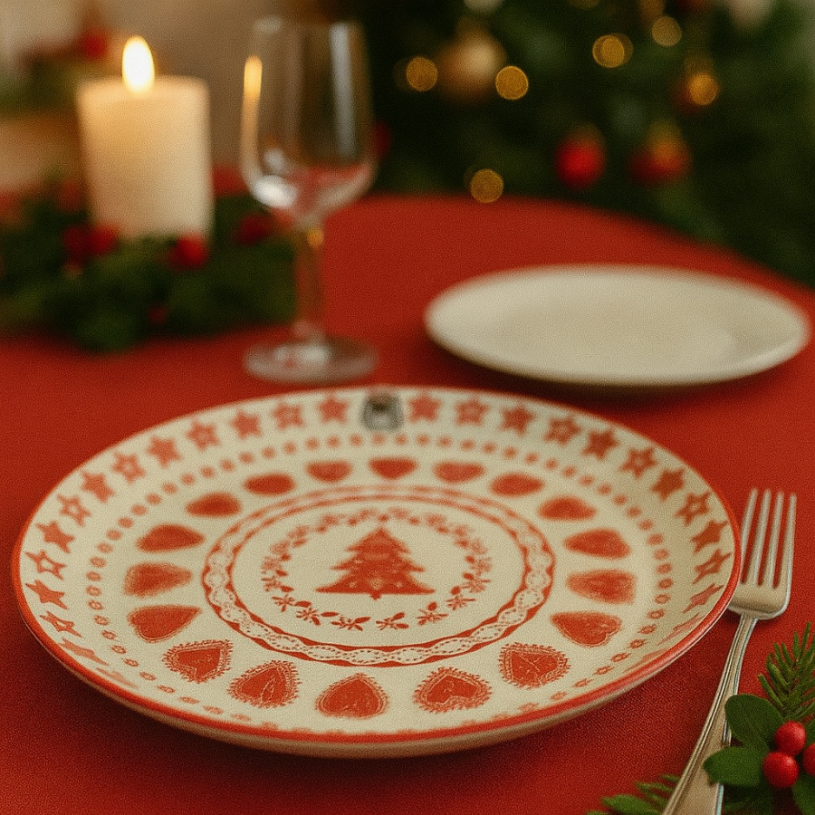 Talerz świąteczny porcelanowy 27 cm