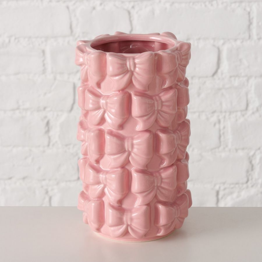 Wazon ceramiczny Kokardki różowy - Boltze