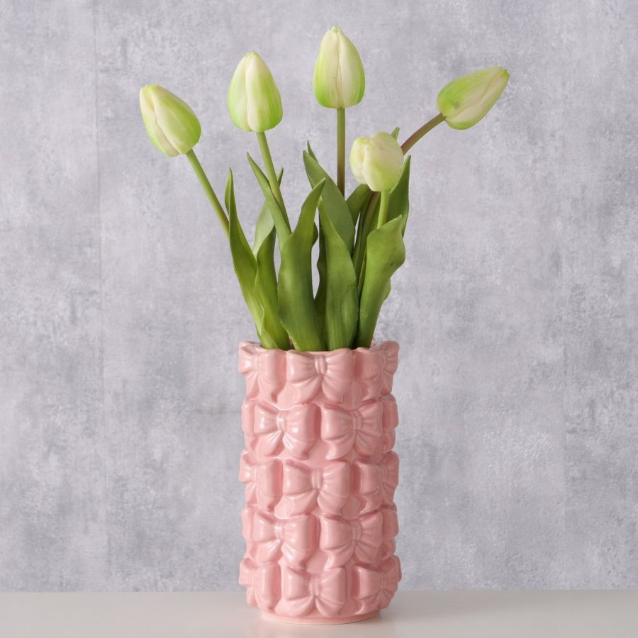 Wazon ceramiczny Kokardki różowy - Boltze