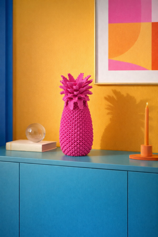 Wazon dekoracyjny Ananas Pop Art różowy - Kare Design