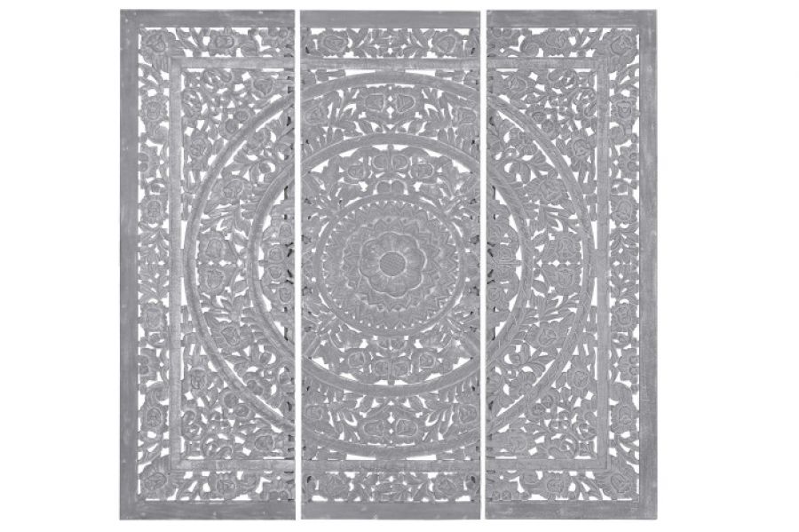 Wezgłowie Tryptyk Palais Mandala 180 cm szare