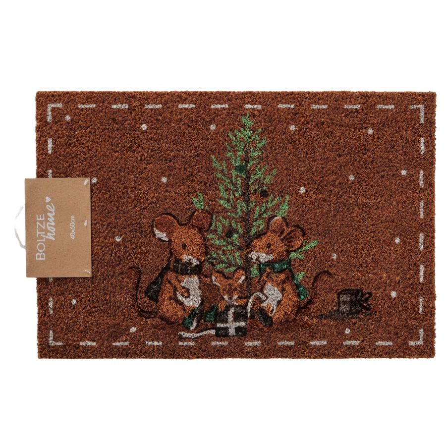 Wycieraczka kokosowa Christmas Mouse 60x40 cm