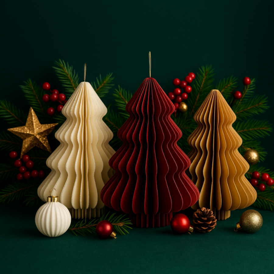 Zawieszka dekoracja Choinka papierowa składana biała