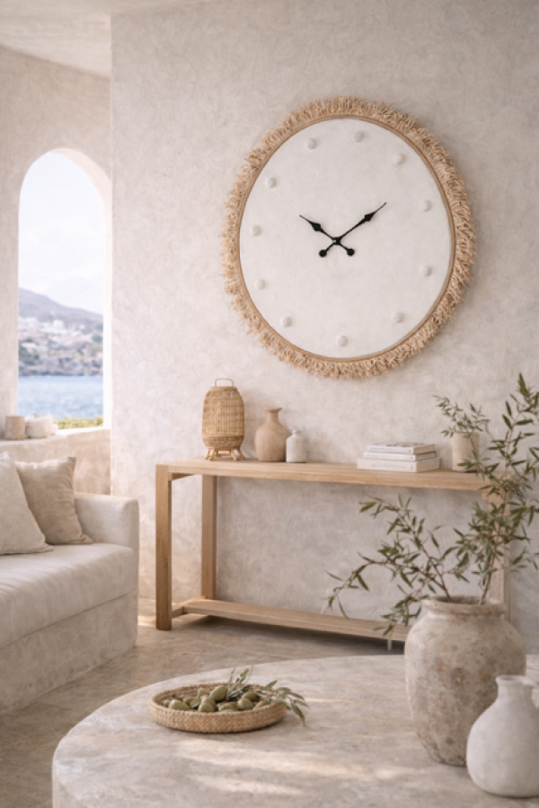 Zegar Santorini biały 85 cm