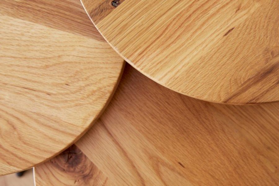 Stoliki Factory zestaw 3szt drewno z dzikich dębów  - Invicta Interior