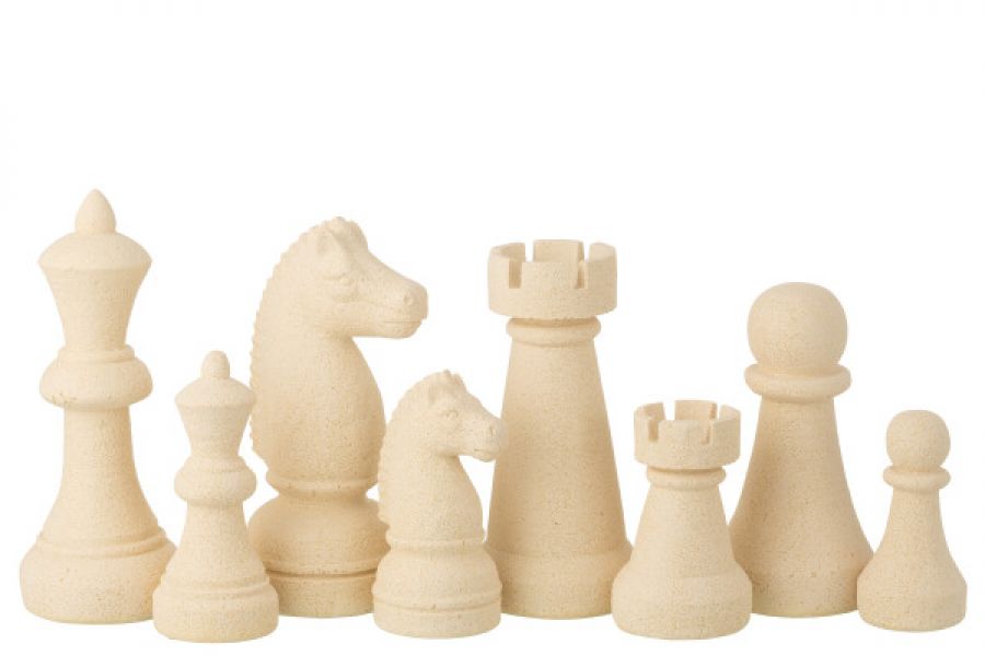 Zestaw dekoracyjnych Figur szachowych Ecru XL