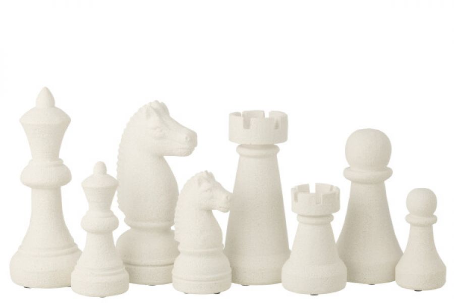 Zestaw dekoracyjnych Figur szachowych White XL