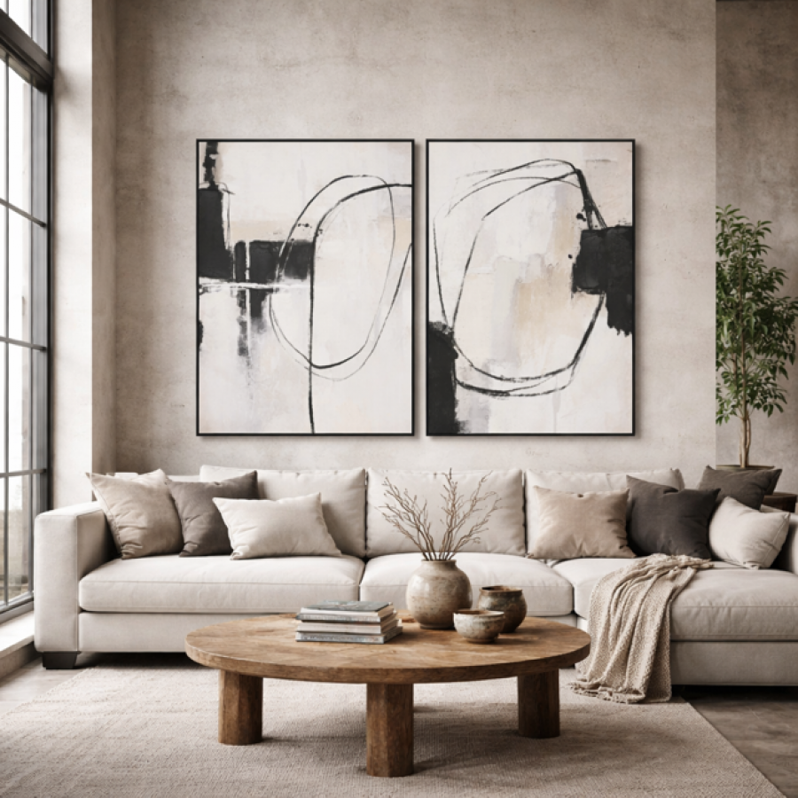 Zestaw Obrazów Abstract Balance 100x140 cm