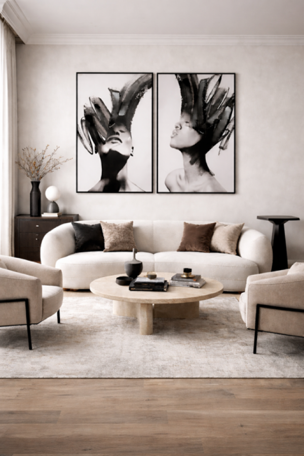 Zestaw obrazów Monochrome Reverie 83 x 123 cm