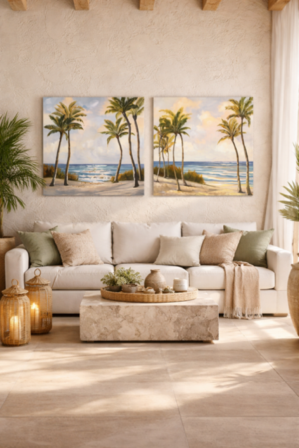 Zestaw obrazów Palm Coast 80 x 80 cm