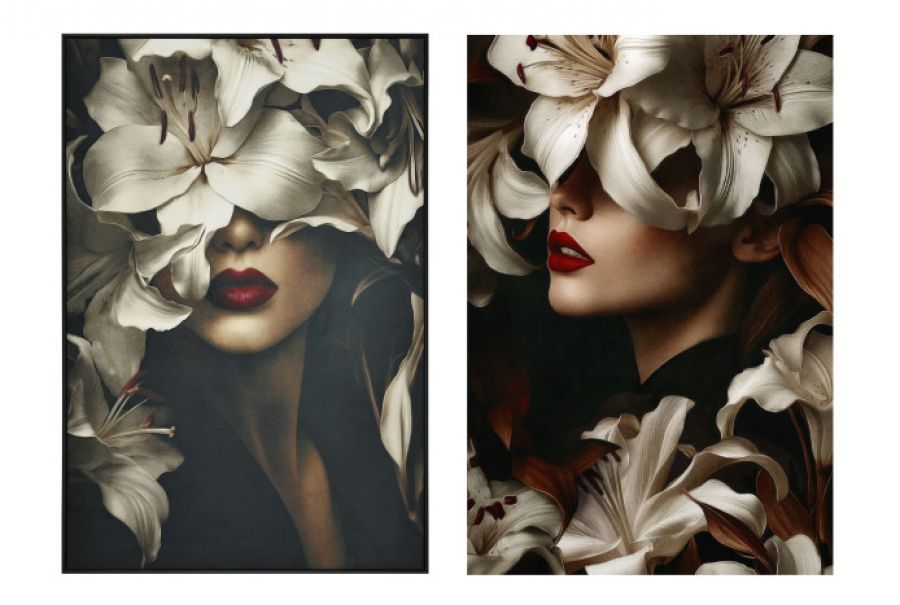 Zestaw Obrazów Veil of Bloom 80 x 120 cm