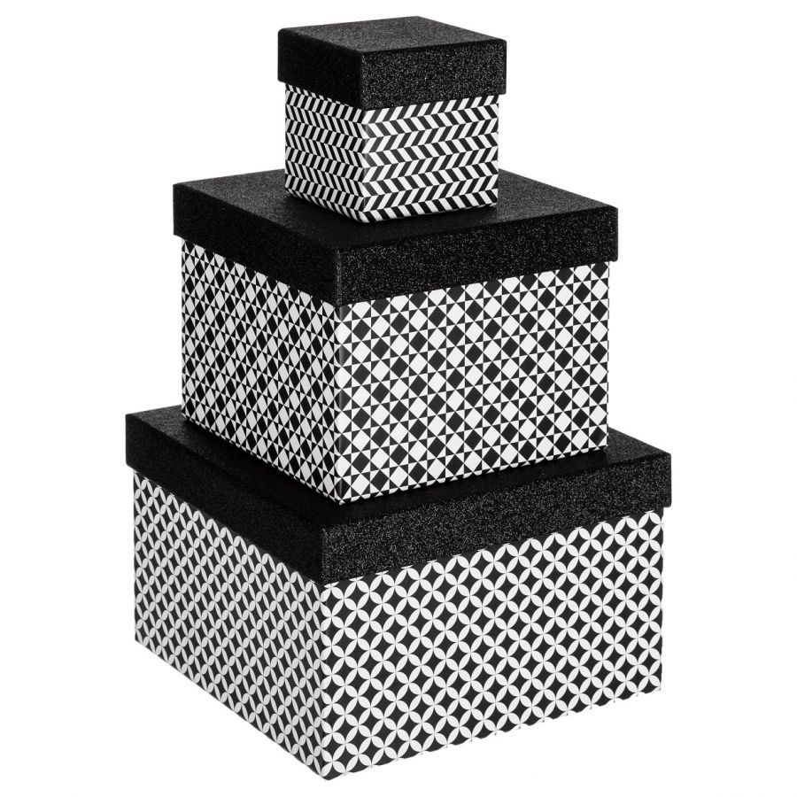 Zestaw pudełek black & white  - Atmosphera