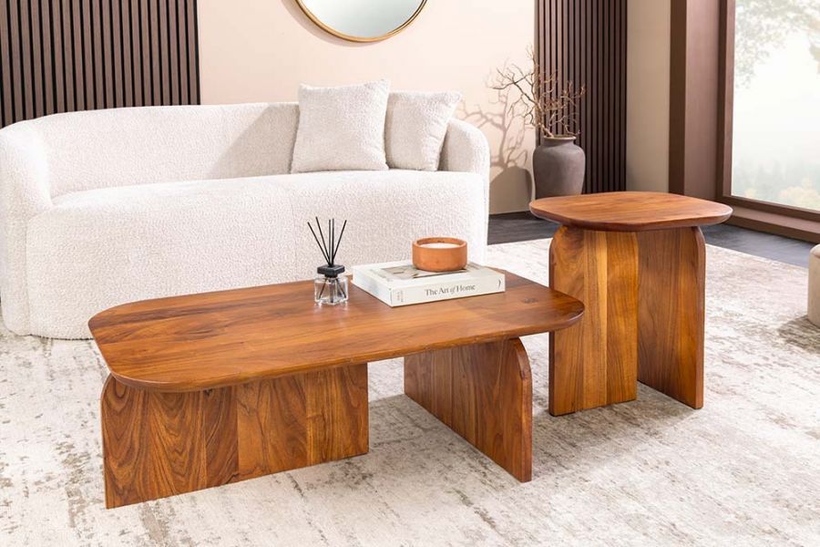 Zestaw stolików kawowych Gatsby drewno akacjowe - Invicta Interior