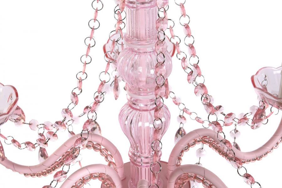 Żyrandol Maria Teresa 6 crystal różowy