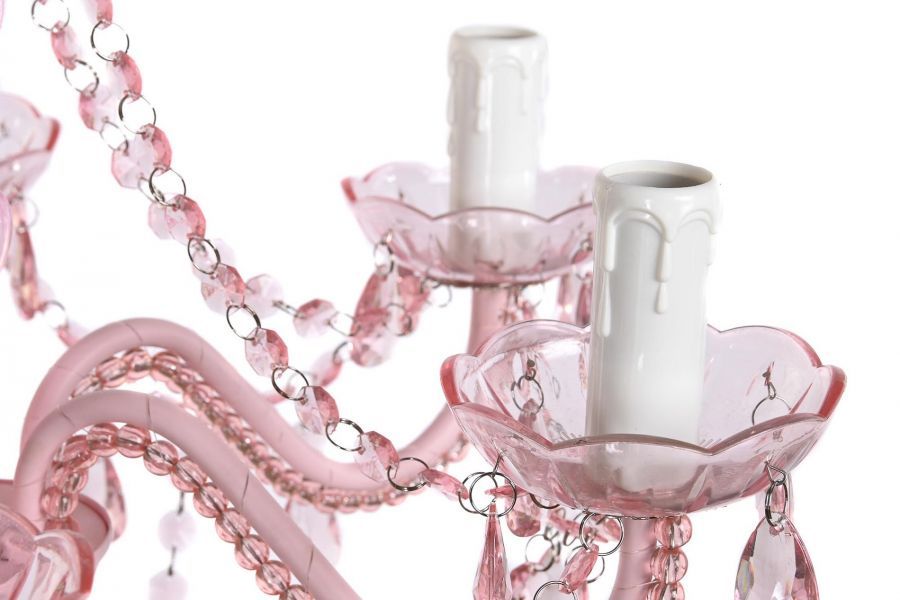 Żyrandol Maria Teresa 6 crystal różowy